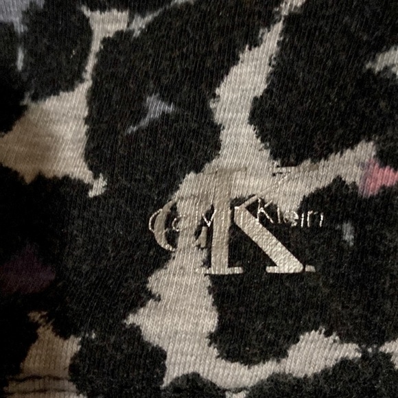 Calvin Klein | Hooded Shirt XL Black/Multi Colored Animal Print Athleisure - Picture 5 of 11